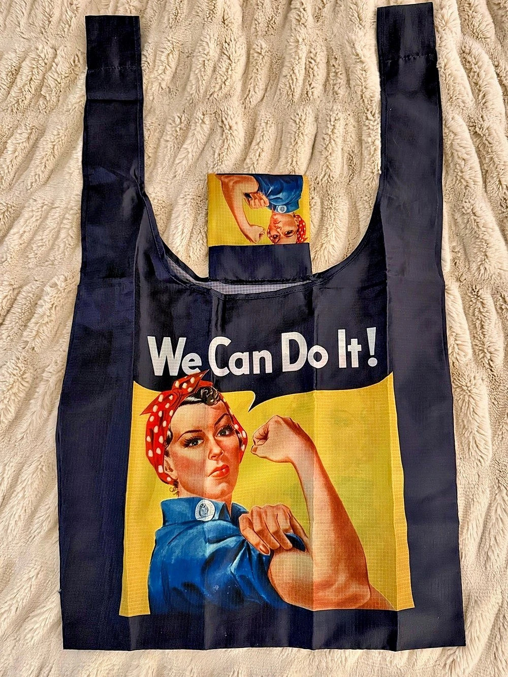 Rosie the Riveter Graphic Packable Tote Bag